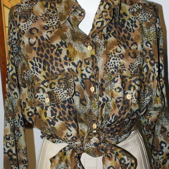 Vintage Animal Print Short Circuit Rayon Shirt - Picture 7 of 10